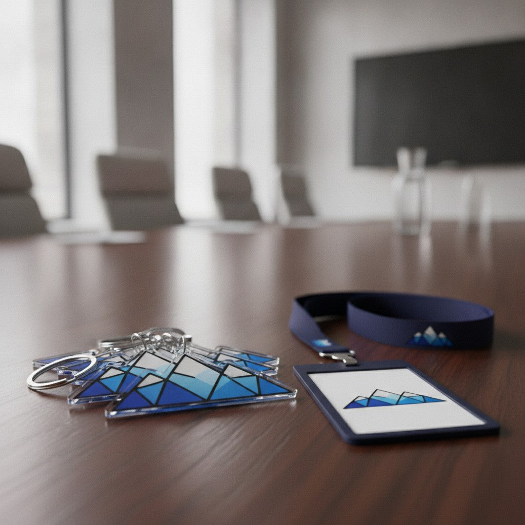 Custom Acrylic Keychains in Bulk, Full-Color Logo Cut to Shape