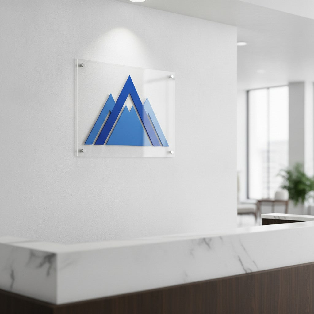 Acrylic Logo Sign - Custom Logo Wall Sign with Standoffs