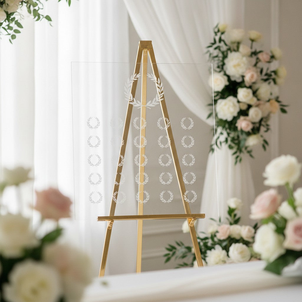 Acrylic Seating Chart for Weddings, Engraved 18x24 Sign