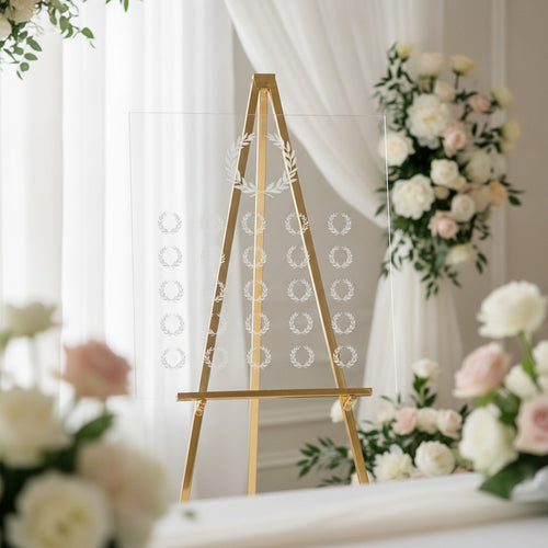 Acrylic Seating Chart for Weddings, Engraved 18x24 Sign
