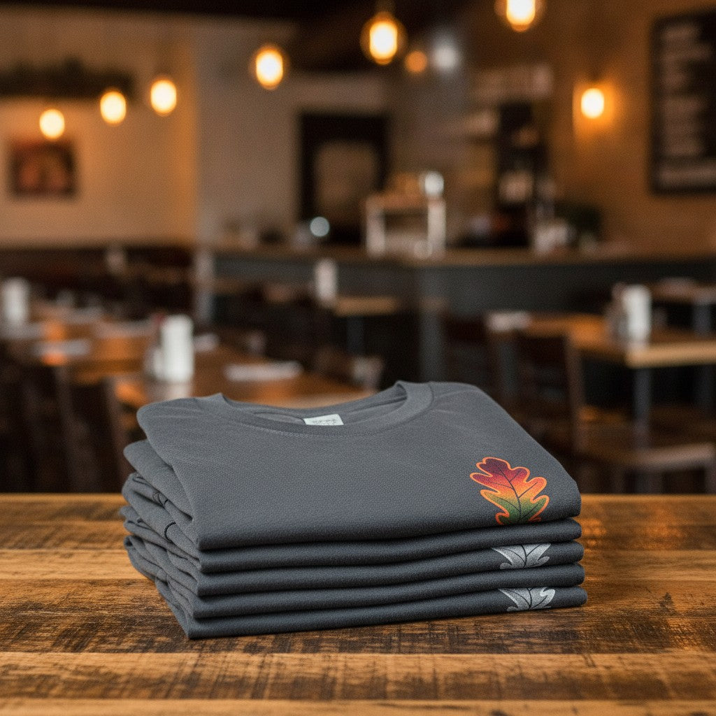 Custom T-Shirts for Restaurant Staff - Logo Front & Back, Bulk