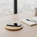 Custom Wireless Charger with Logo, Engraved Bamboo 15W Pad