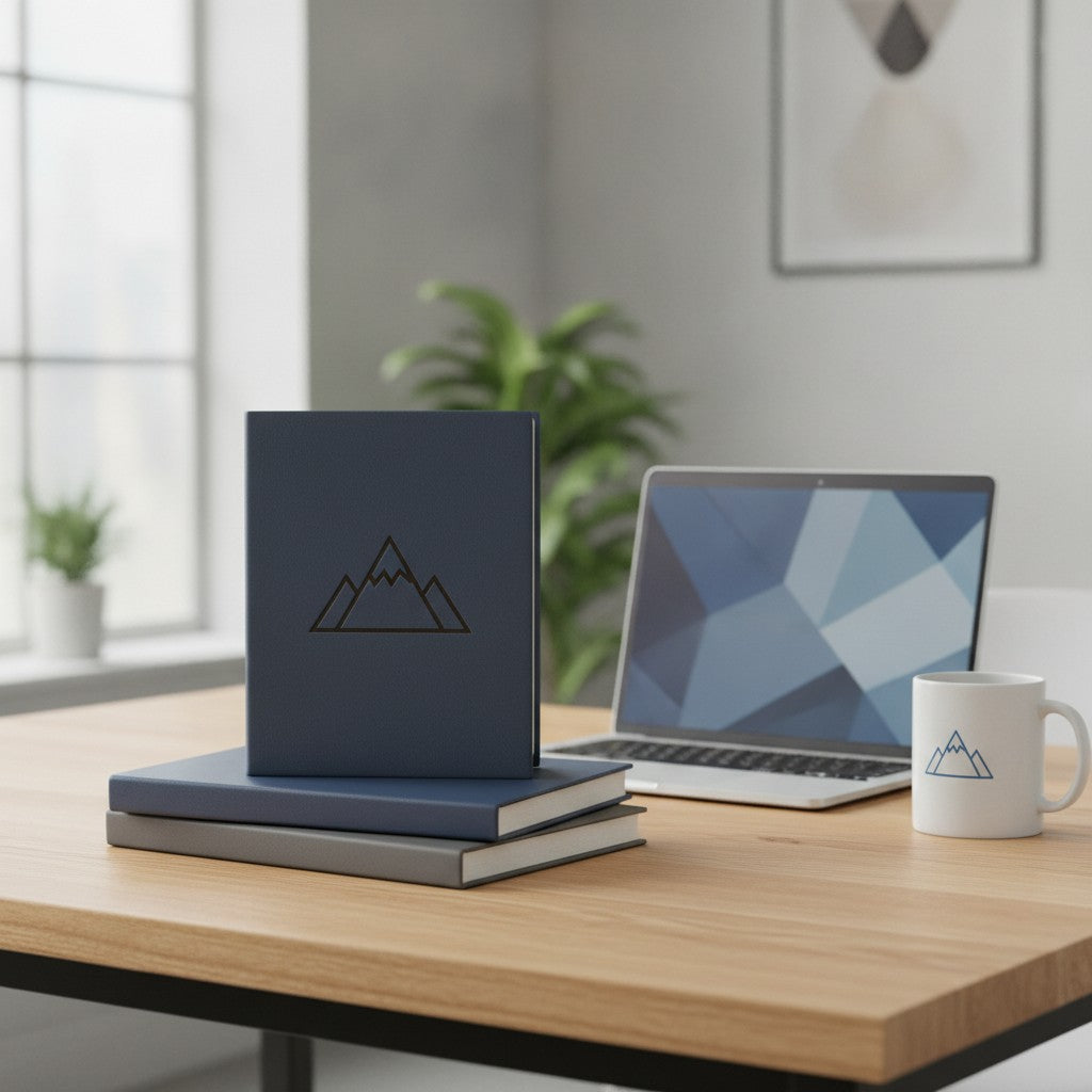 Custom Engraved Journals with Logo, Leatherette Notebooks in Bulk