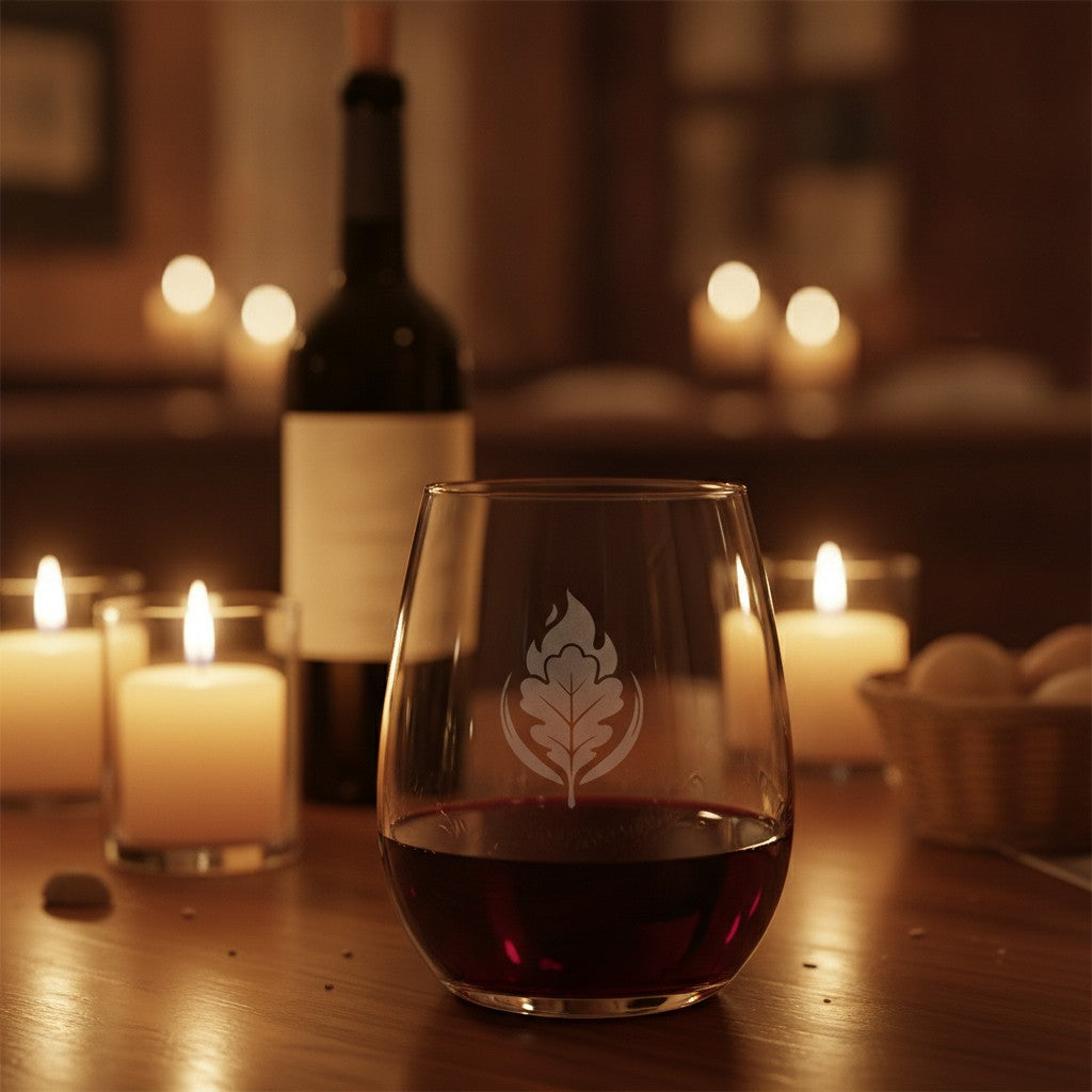 Custom Stemless Wine Glasses with Logo - Etched 15 oz