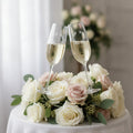 Personalized Champagne Flutes for Bride and Groom, Set of 2