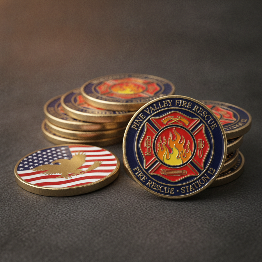 Full-color challenge coins