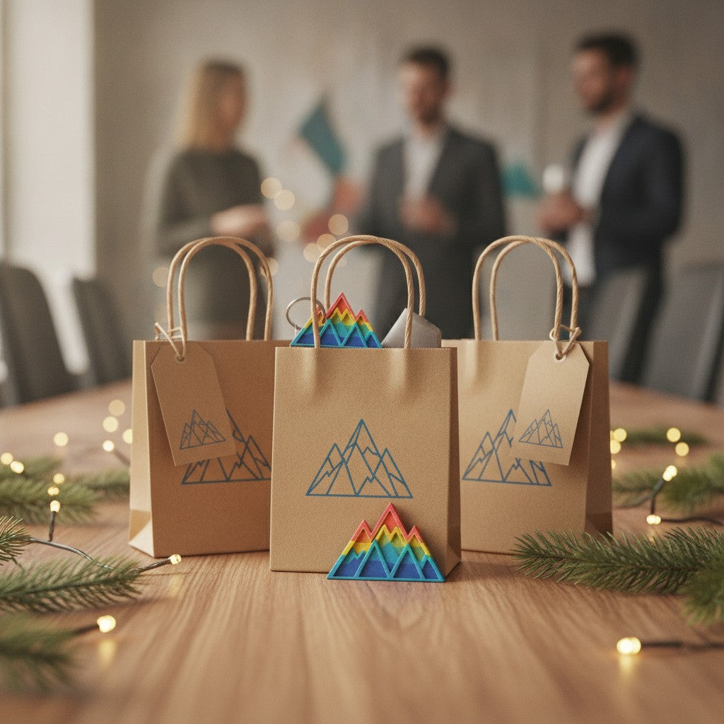 Corporate Holiday Gifts with Logo, Keychain & Magnet Gift Sets