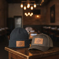 Custom Leather Patch Beanies & Hats with Logo - Staff or Merch