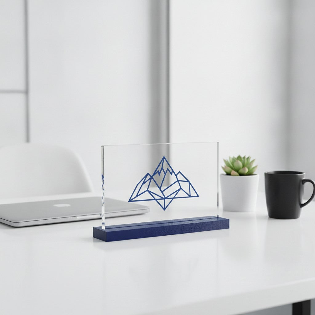 Desk Name Plates with Logo, Custom Acrylic Office Name Plates