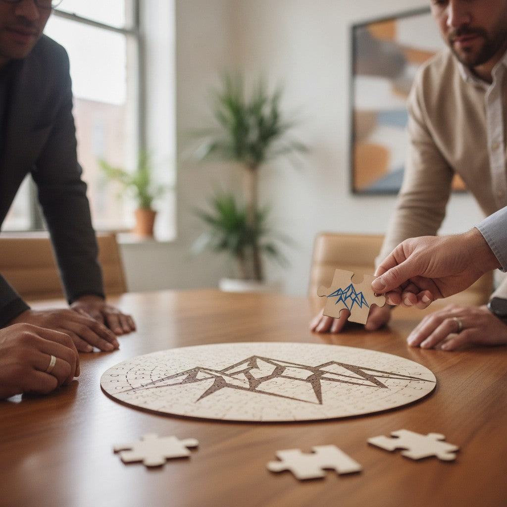 Custom Logo Puzzle, Wooden Jigsaw for Team Building