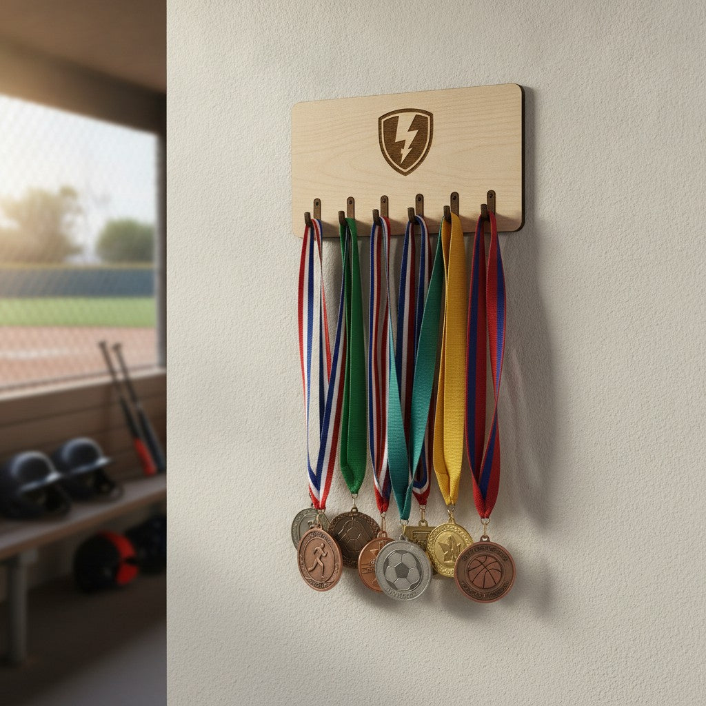 Personalized Medal Hanger Display with Name & Sport