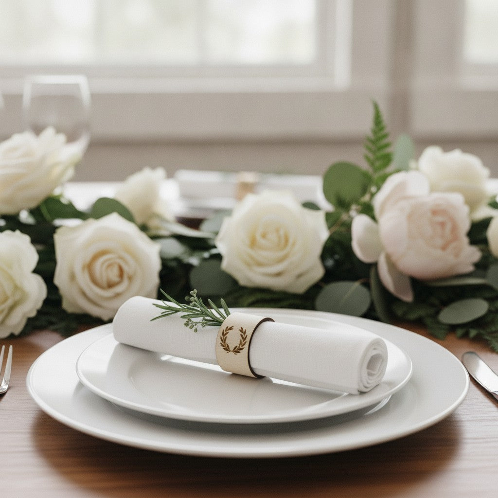 Personalized Napkin Rings for Weddings, Wood with Guest Names