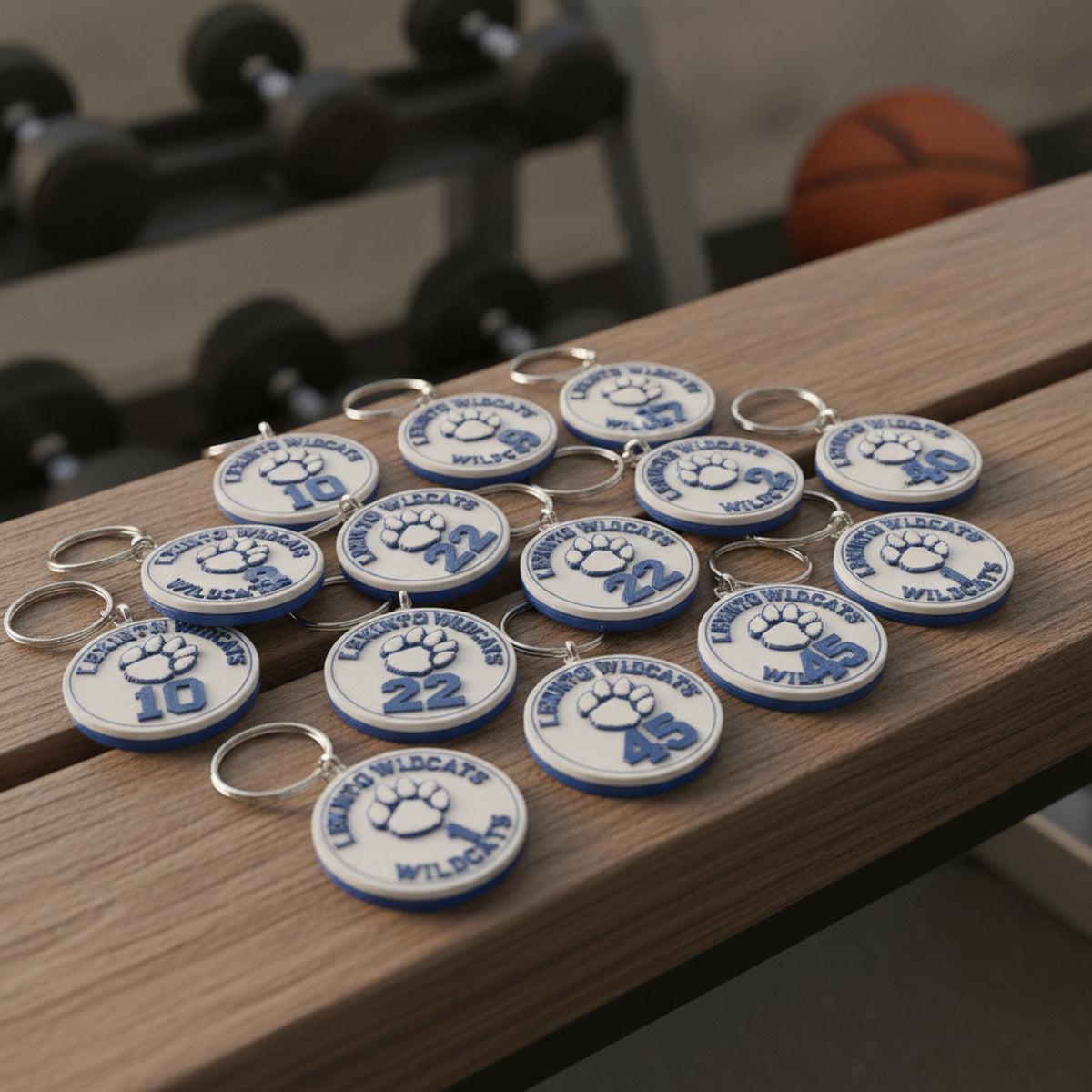 Custom Team Keychains Bulk with Player Name and Number