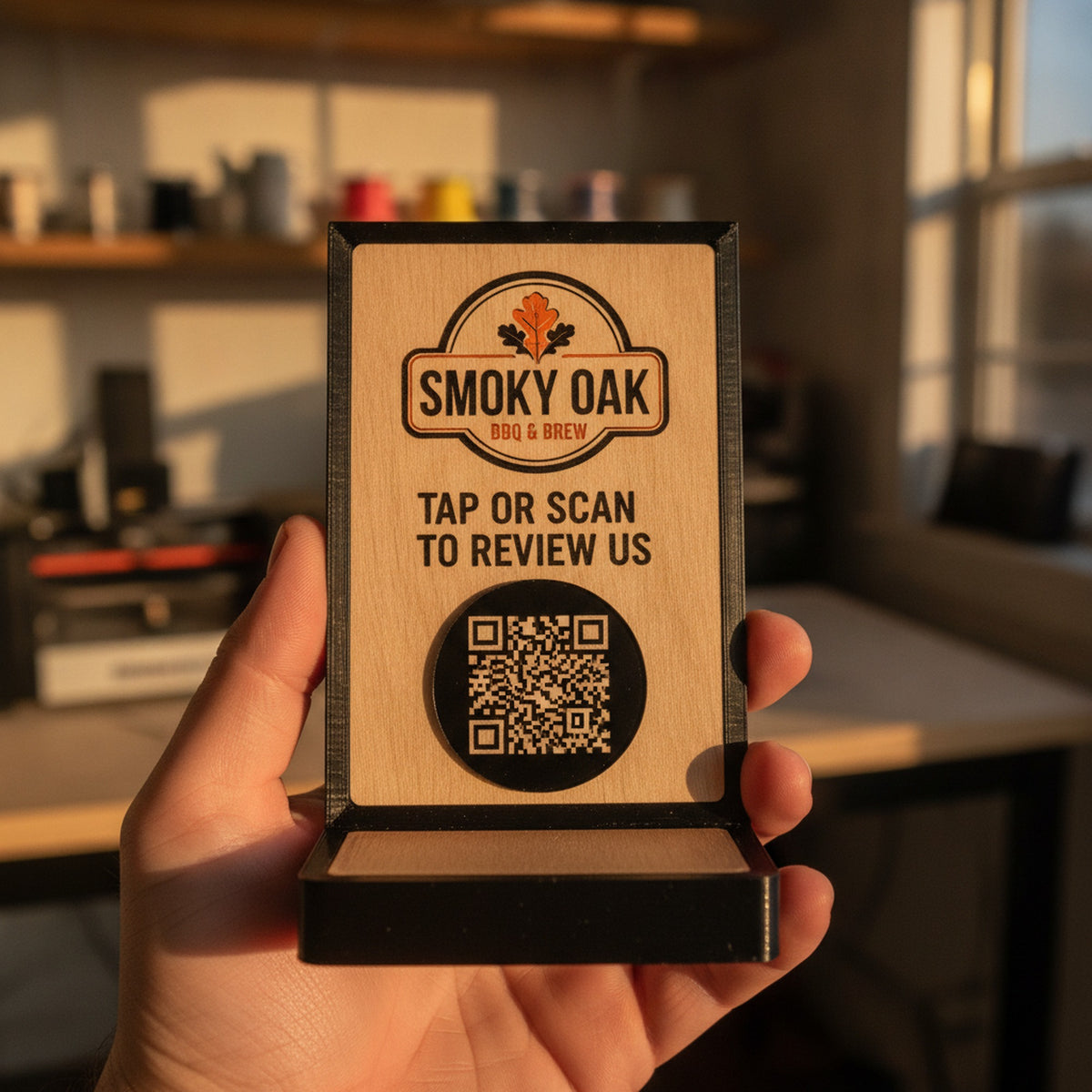 Google Review Stand with NFC Tap and QR Code