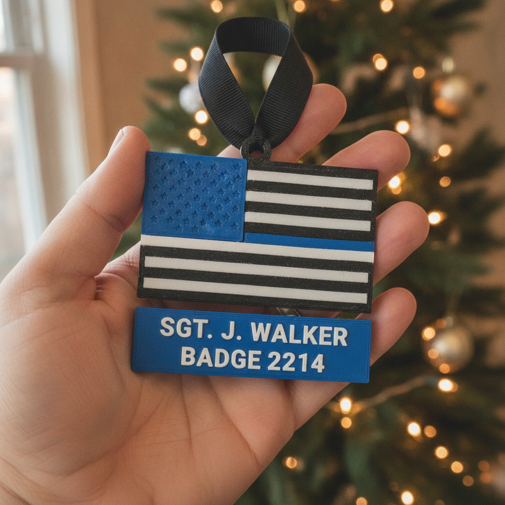 Thin Blue Line Ornament Personalized