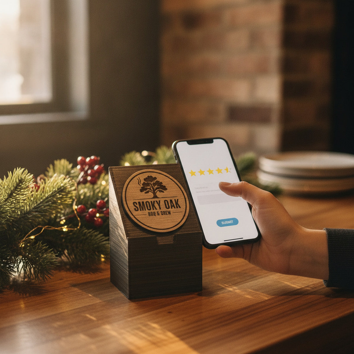 Google Review Stand with NFC Tap and QR Code
