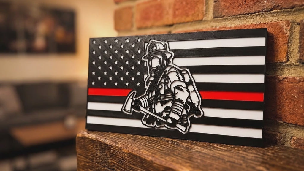 Personalized Thin Red Line Firefighter Flag video
