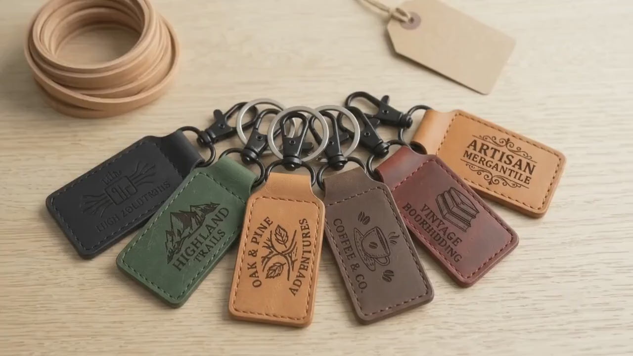 Leather Logo Keychains video 1