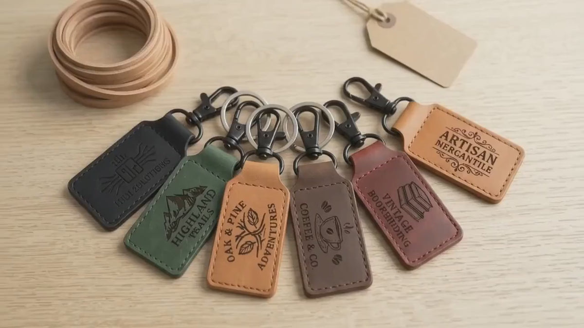 Leather Logo Keychains video 2