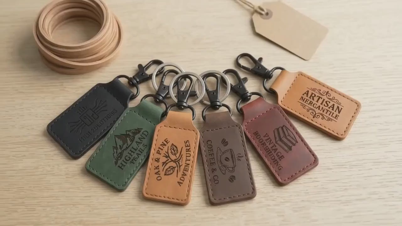 Leather Logo Keychains video 2