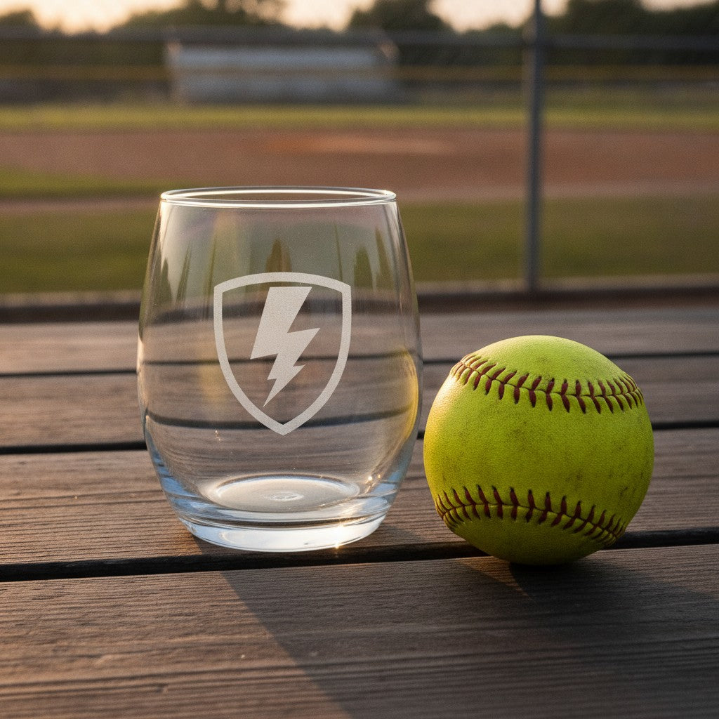Custom Stemless Wine Glasses with Logo - Etched 15 oz