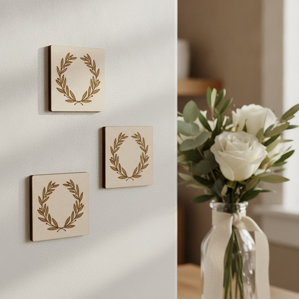 Wood Save the Date Magnets, Engraved Names, Date & City